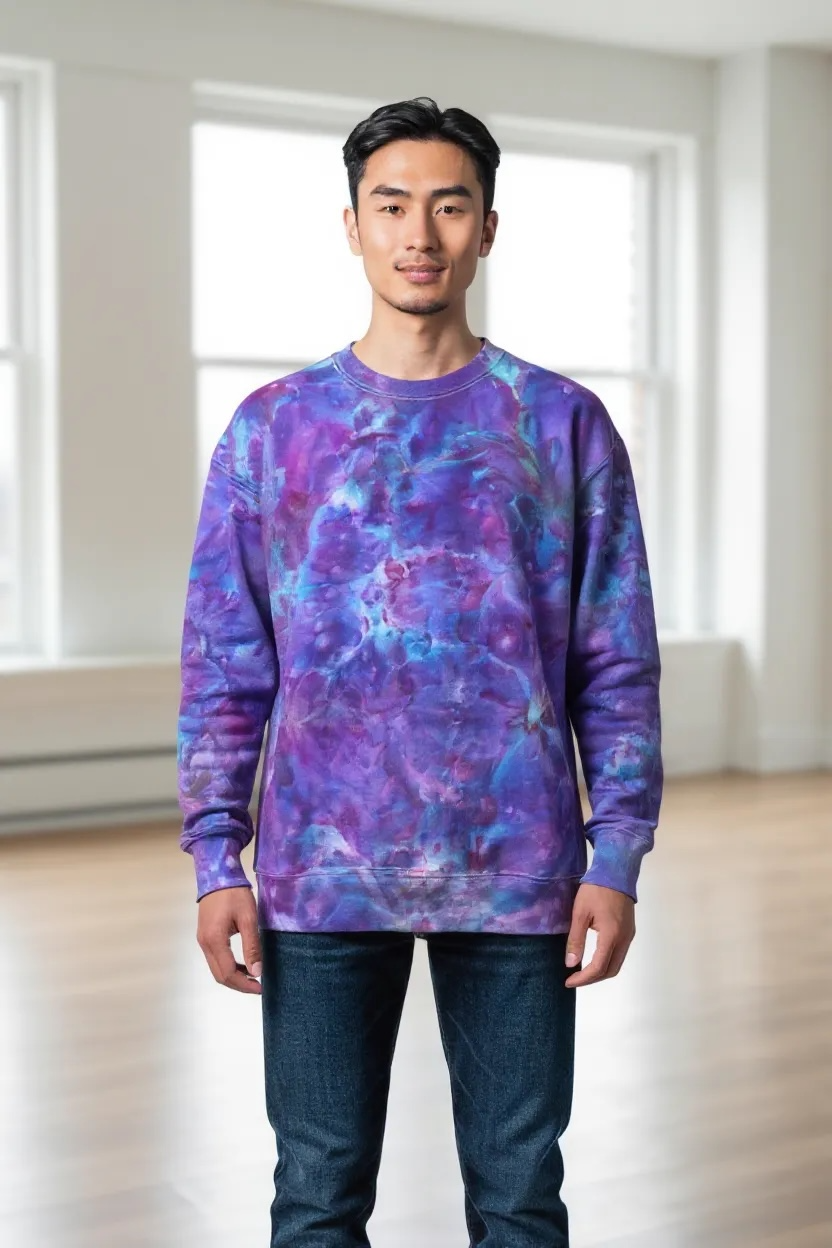 Unisex Crewneck Sweatshirt in a Tall Scrunch Design Size Small