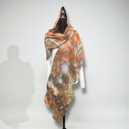 Geode Design on Shawl for Women Men Wasteland Punk Style Poncho w/ Hood
