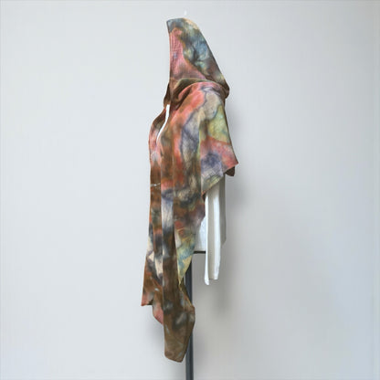 Geode Design on Shawl for Women Men Wasteland Punk Style Poncho w/ Hood
